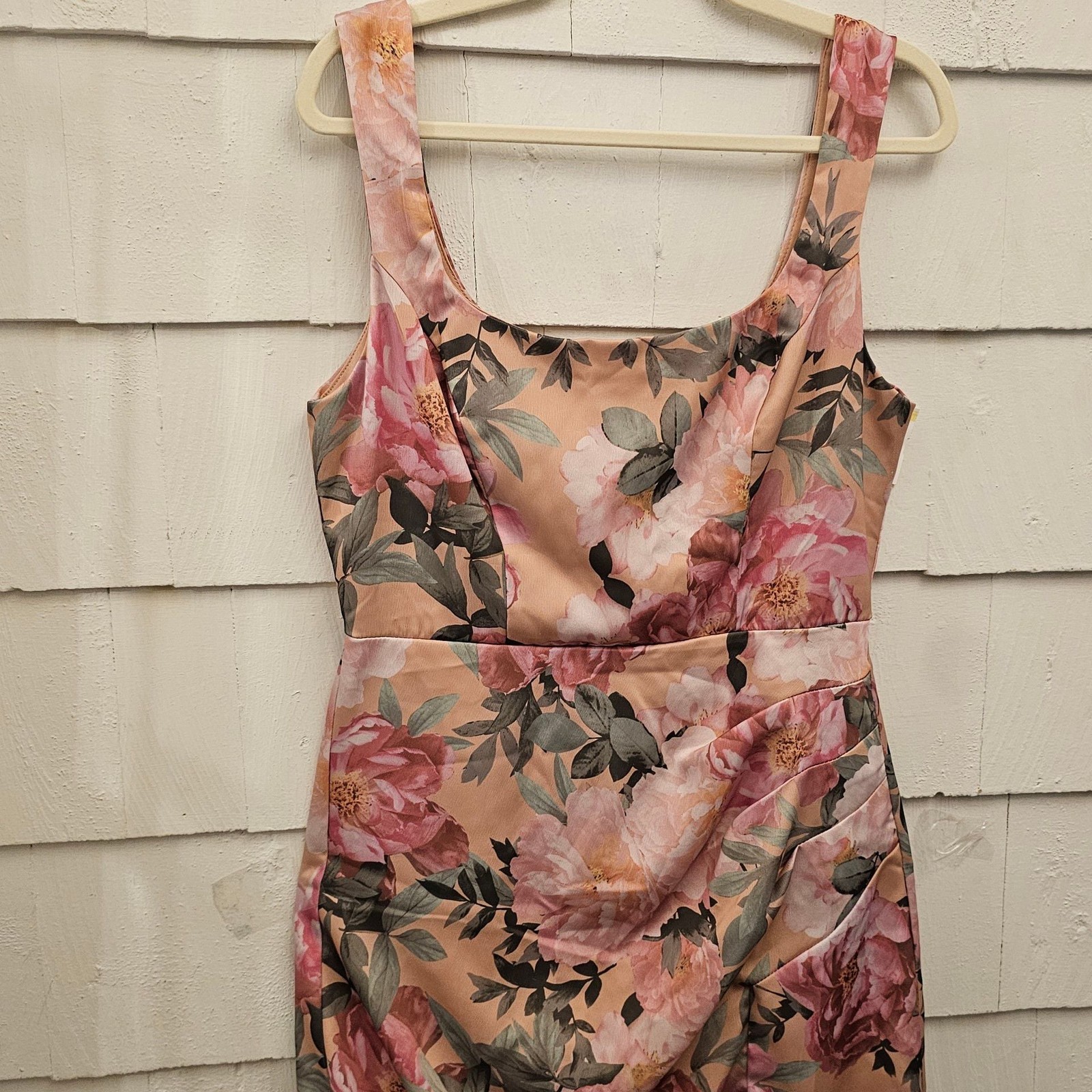 Premier Amour Floral Sheath Dress Womens Size 10 Pink Blush Sleeveless Cocktail