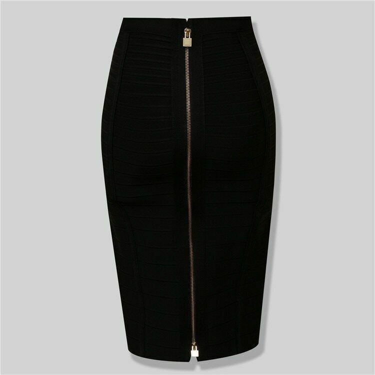 2021 New Women Zipper Rayon Bandage Skirt Day Party Pencil Skirt Top Hot