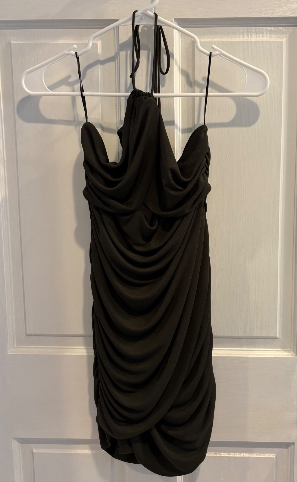 ZARA, nwt, Woman’s, Dress, Size L, Dark Brown, Gathered, Sleeveless