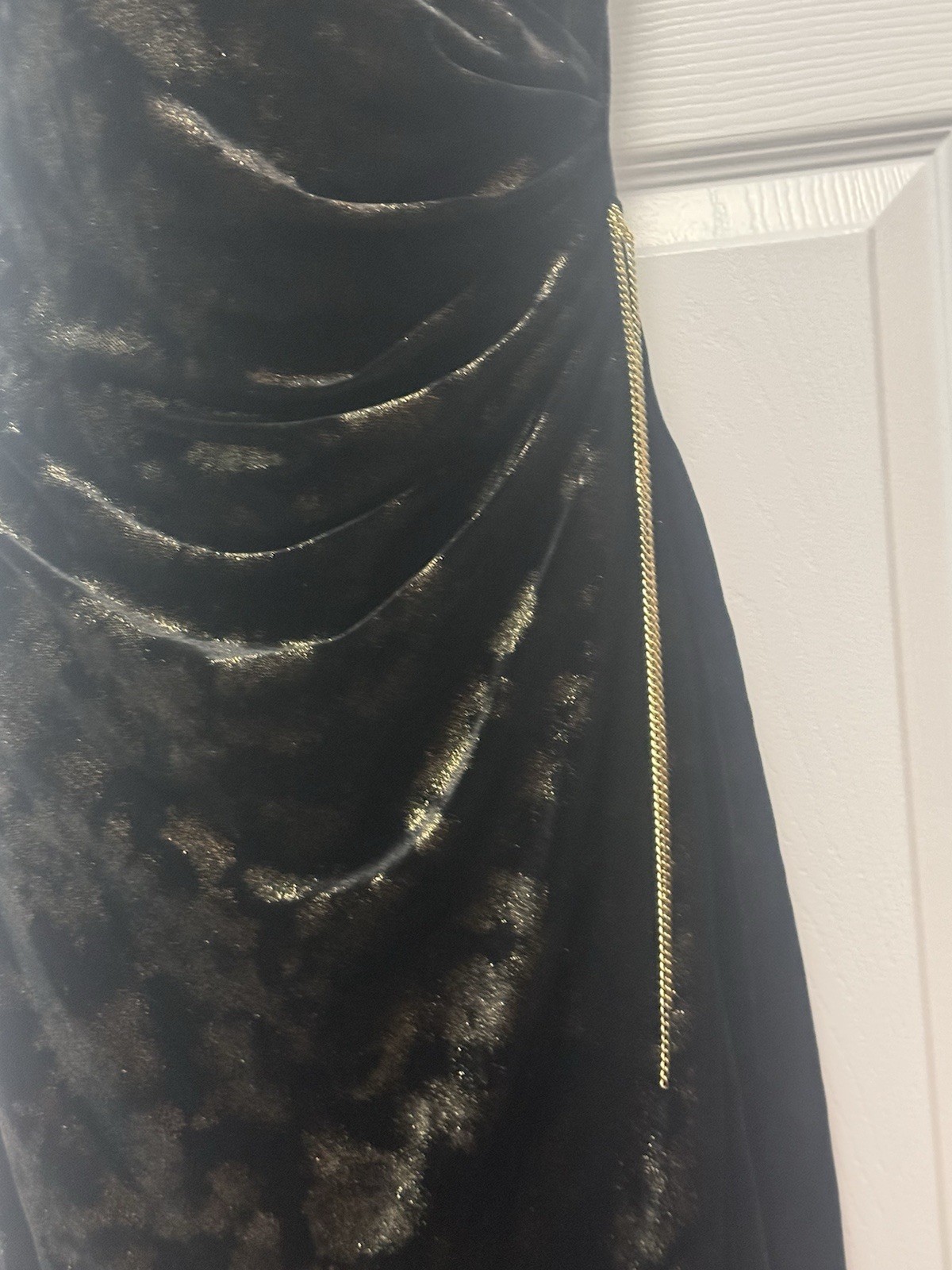 Elie Tahari Cocktail Black Velvet Choker Dress Formal Rouche Waist Size Small