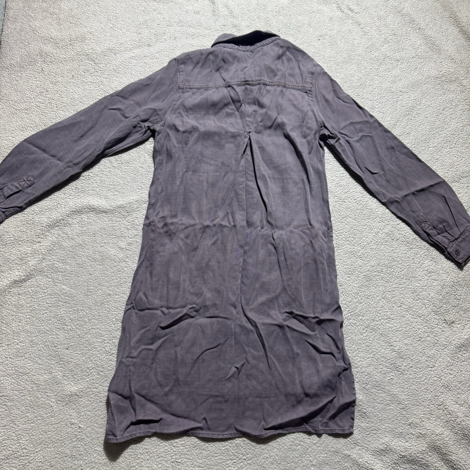 Laju Los Angeles Dress Womens XS Button-Up Long Sleeve Collared Tencel Shirt