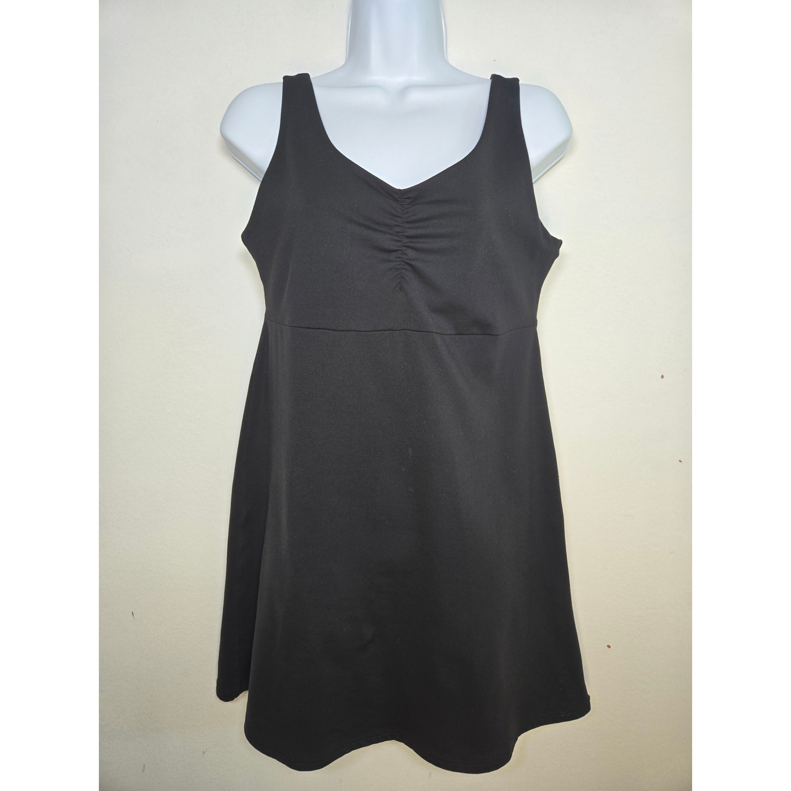 Kuhl Harmony Womens Black Athleisure Casual Sundress w/ Built In Bra. Med