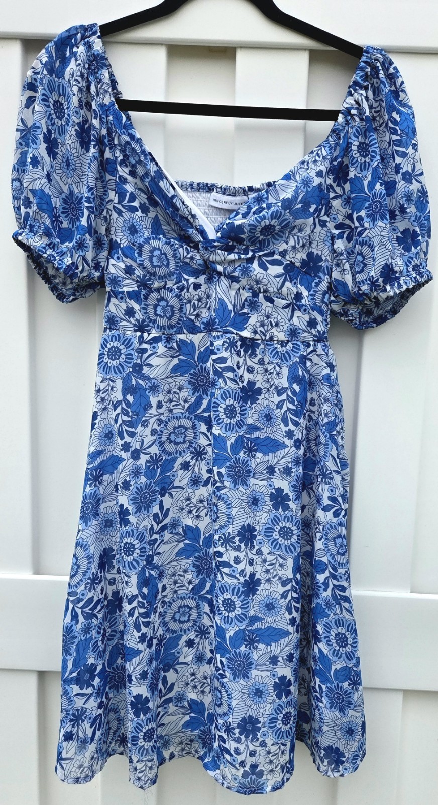 Sincerely Jules Women’s Blue Floral Dress Size XS Short Sleeve