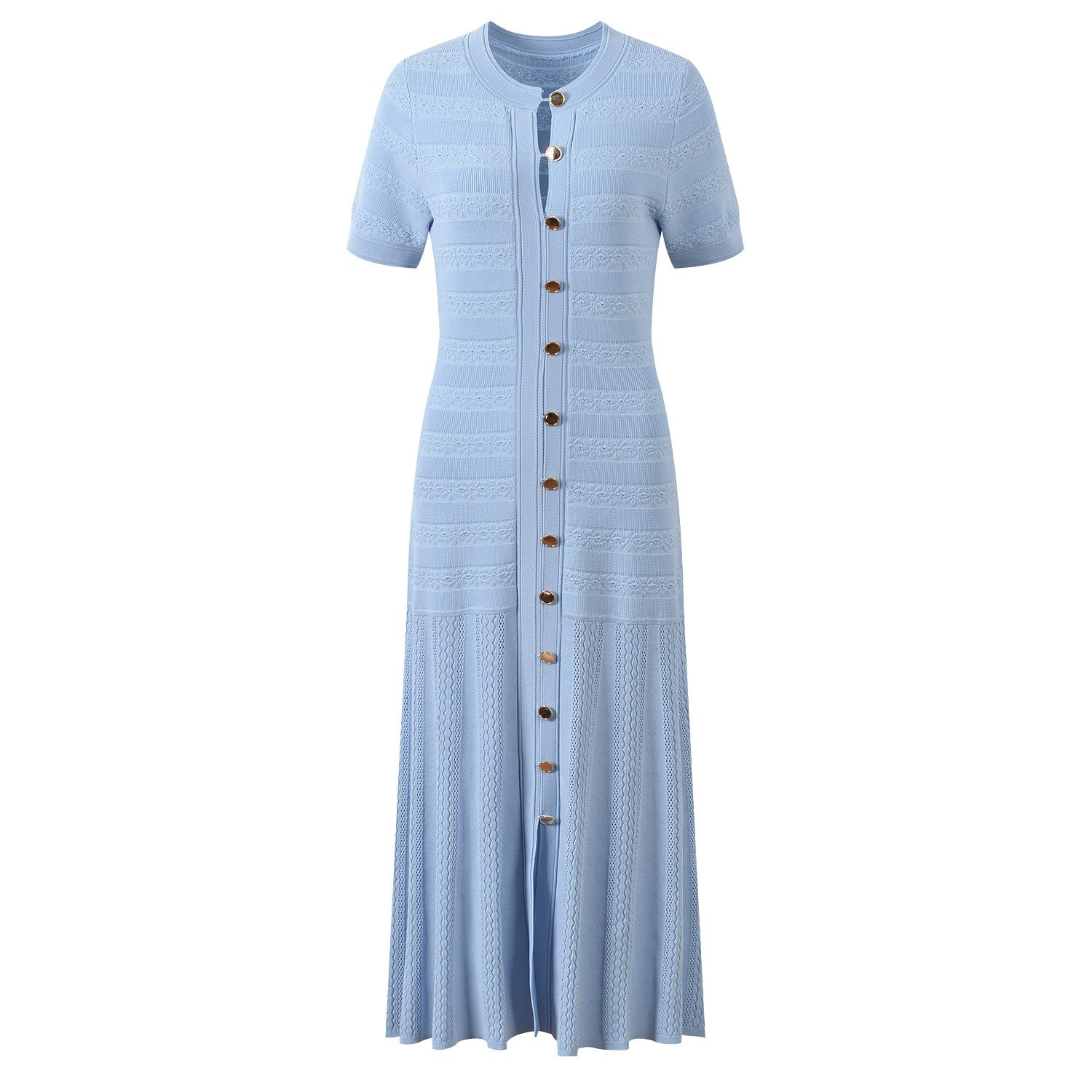 🎁NEW AUTHENTIC Sandro Women Round Neck Hollow Crochet Knitted Evening Dress SML