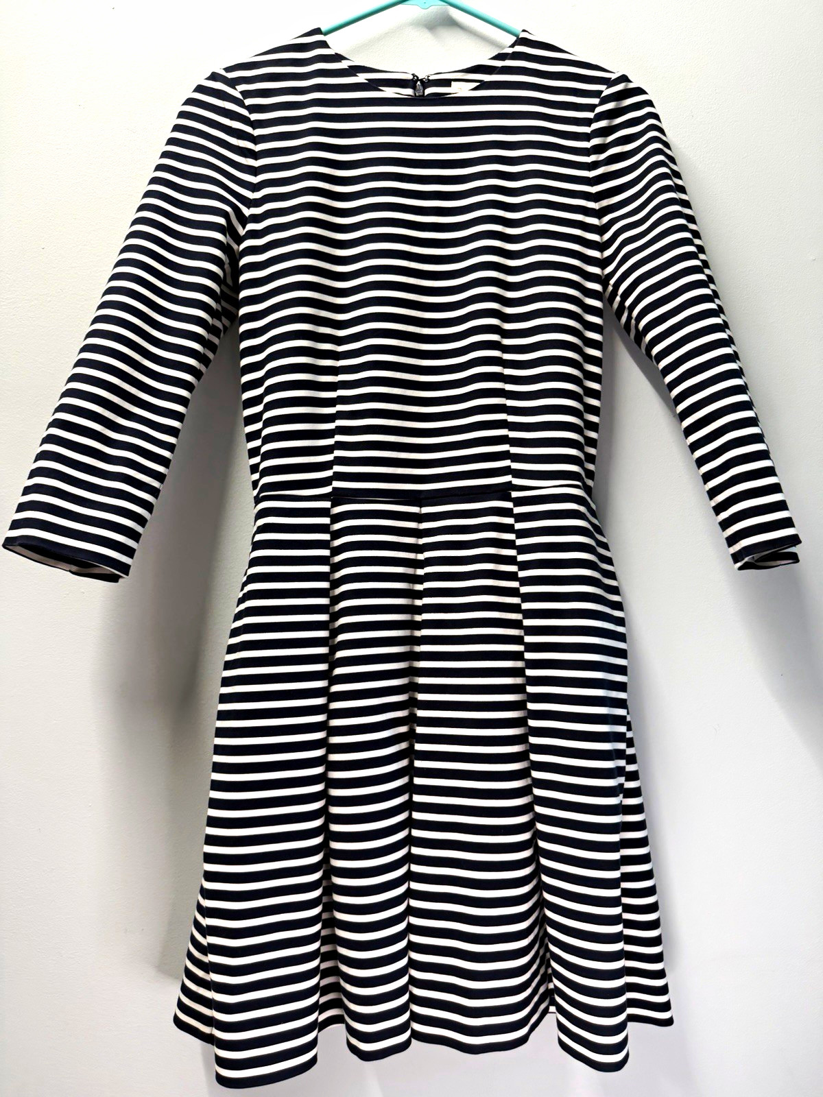 GAP Navy and White Striped Dress 3/4 Sleeve Zip Size 2