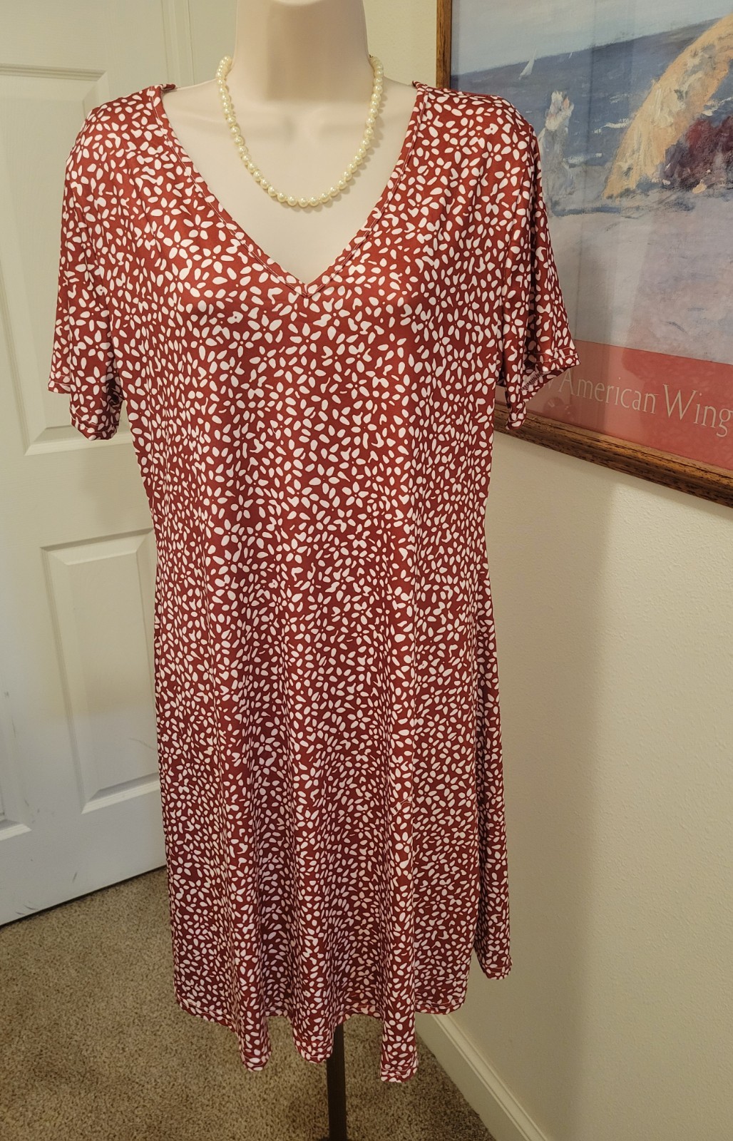 Comfy Pull On Style A Line Dress Sz M