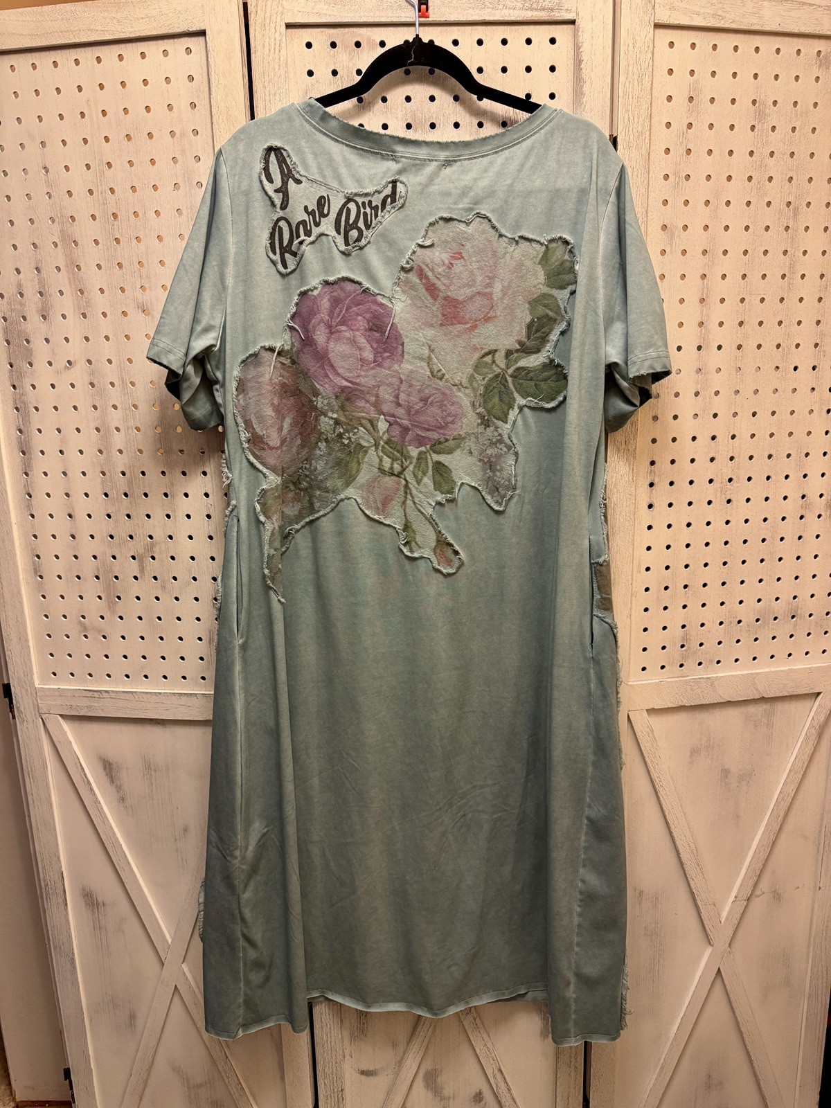 A Rare Bird Butterfly & Roses Patches T-Shirt Dress – One Size