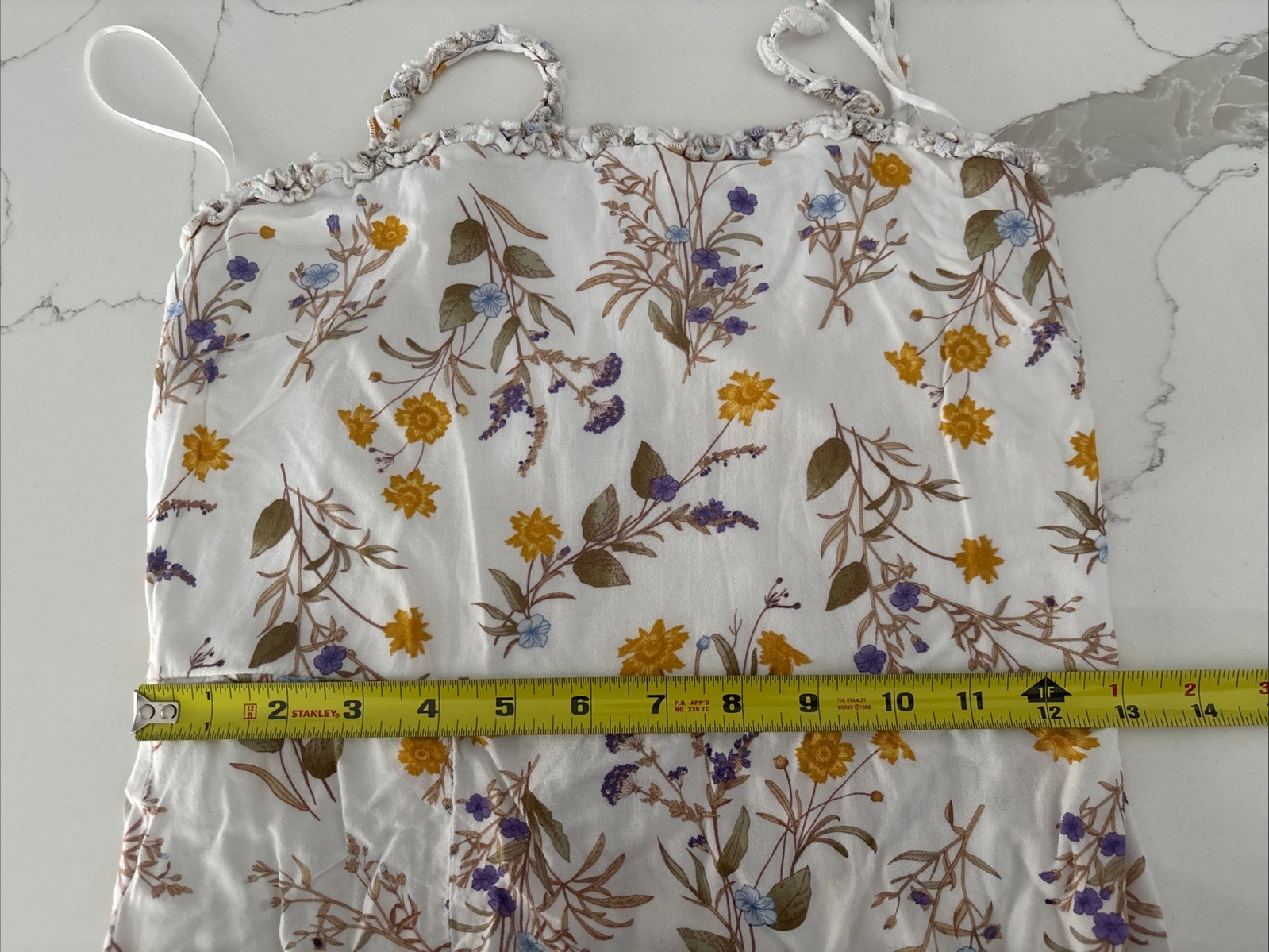 Blue Rain Women’s Dress Floral White Spring/Summer Dress Side Slit Size Small