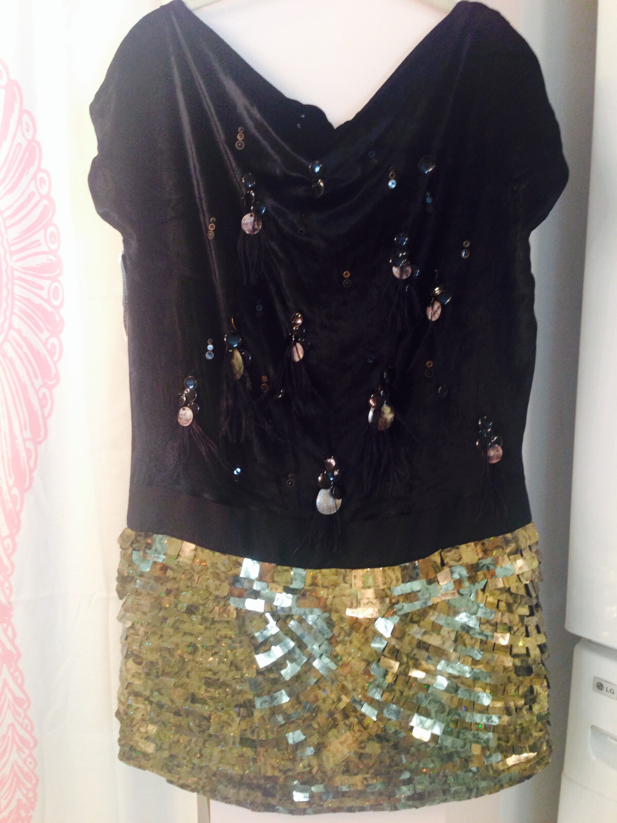 NWT DVF Dress U.S.Size 4 $895+tags Reiley Black & Gold DIANE VON FURSTENBERG
