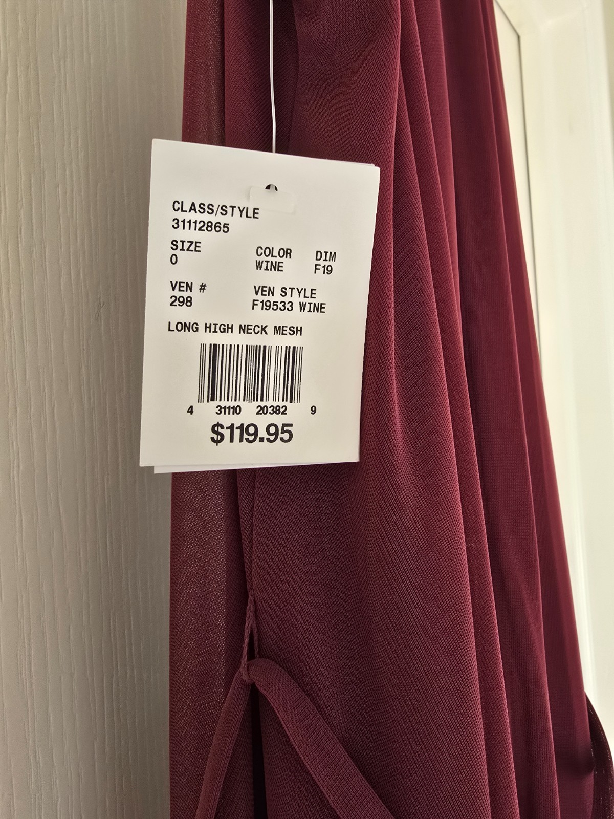 David’s Bridal – Lot of 2 Gowns: Soft Mesh Halter Dress Wine Size 0 – NWT
