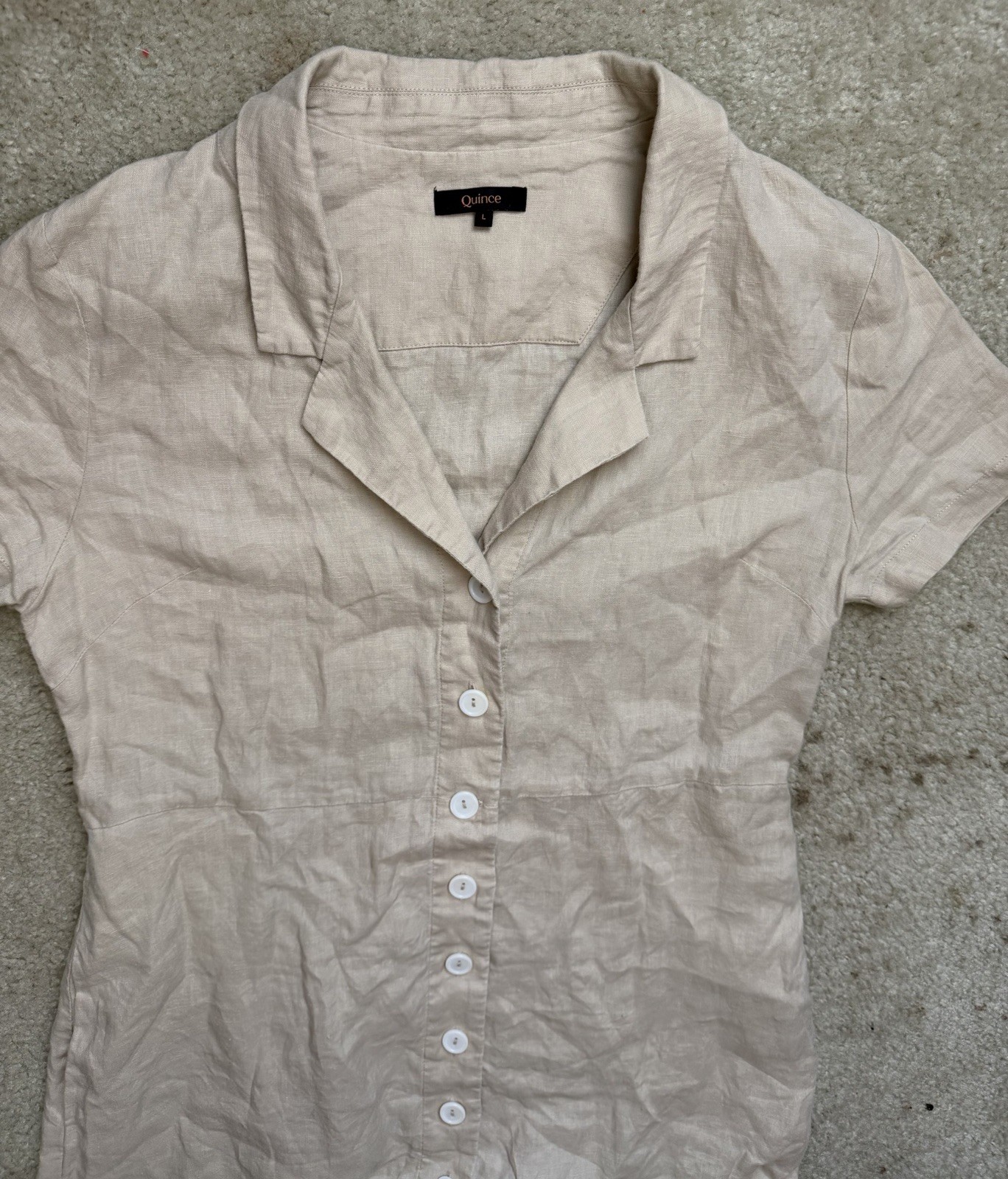3 Lot Quice Womens L Button Front Linen Dress Marmot Fitness T Shirt FLX Shirt