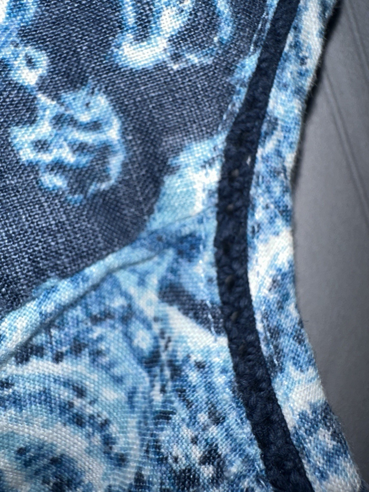 J.Jill 3X Sleeveless Shift Dress Pockets Indigo Blue White Coastal Paisley Linen