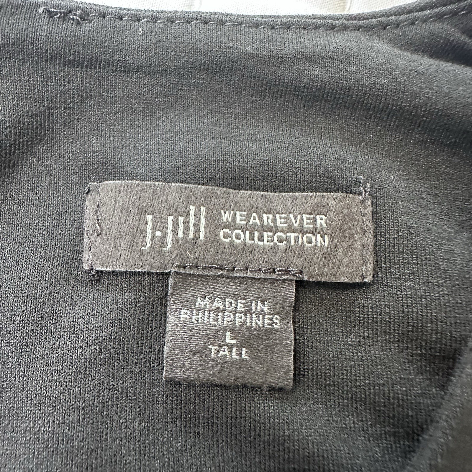 J. Jill Wearever Collection Black Soft V-Neck Short Sleeve Dress Size Tall L