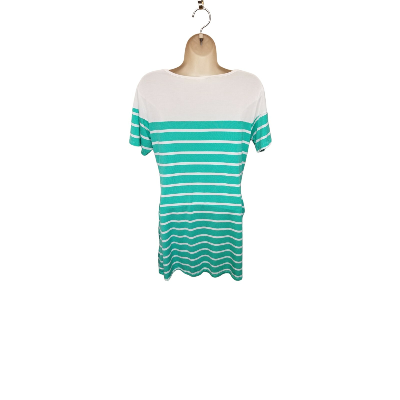 Yelete Multicolor Green & White Striped Dress Size M