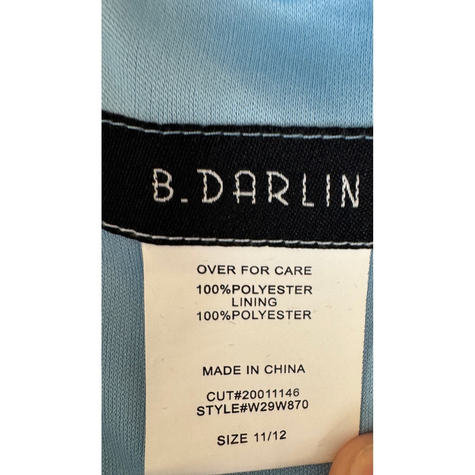 Mini Dress Juniors B. Darlin 11/12 Pastel Blue Puff Sleeve Belted Y2K NWT Flaw