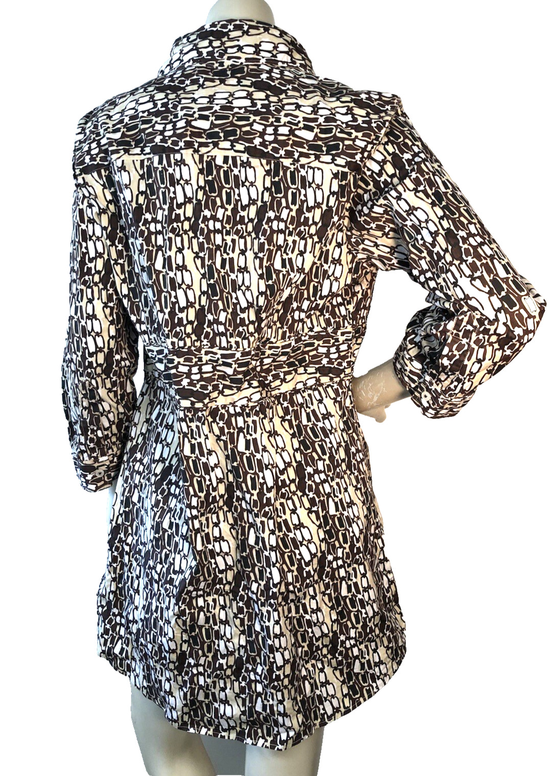 Tizzie chain Print Cotton Spandex Shirt Dress Sz L