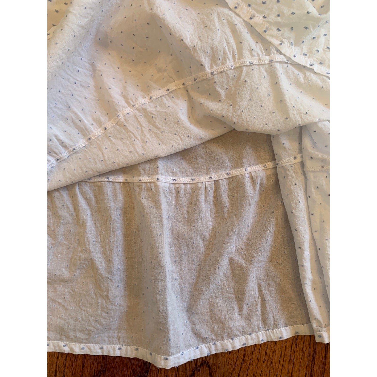 Hill House The Ellie Nap Dress Micro Polka Dot MSRP $178 | White Blue | Small