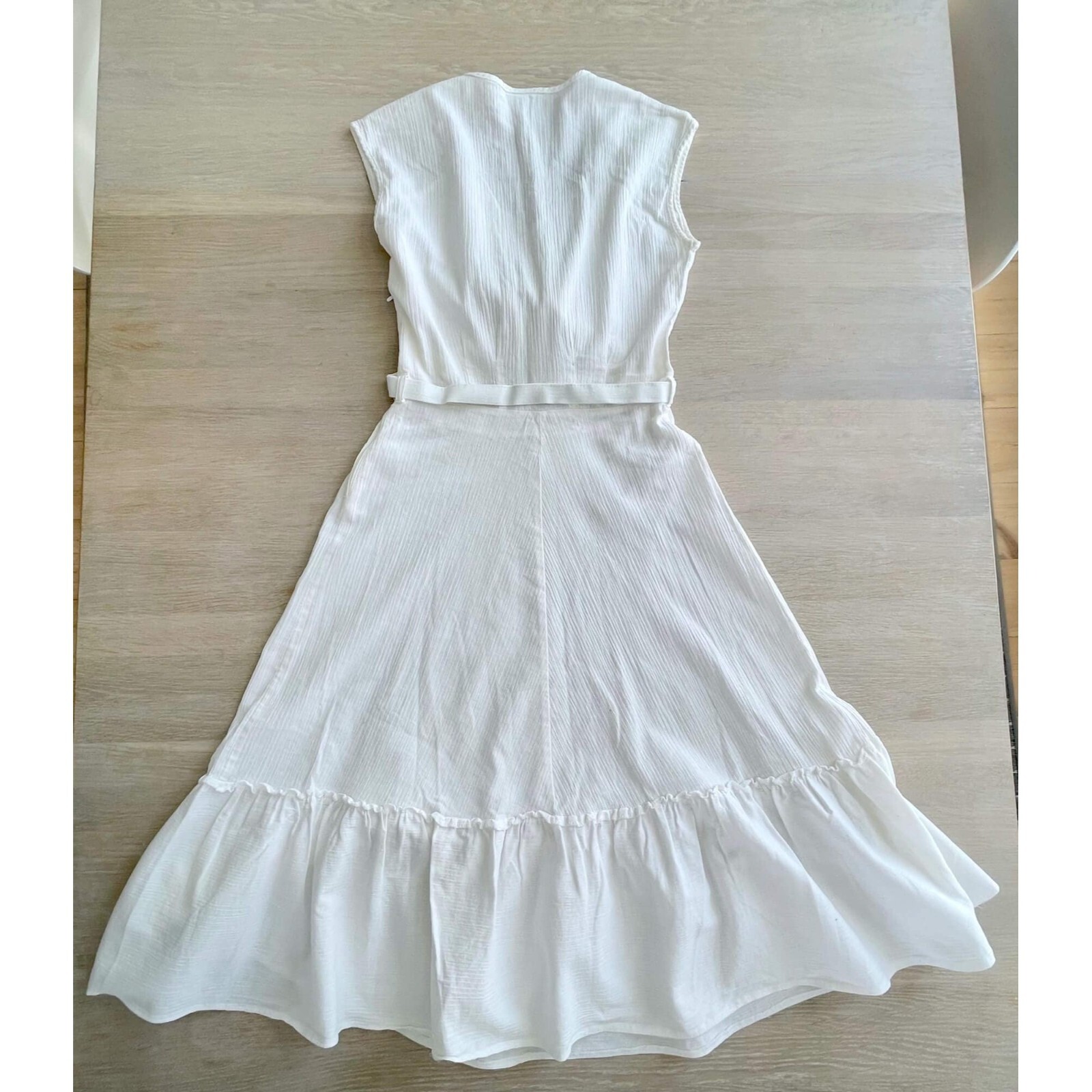 White Vintage Summer Dress by Figura Finland, Size C38, UK 12, US 8