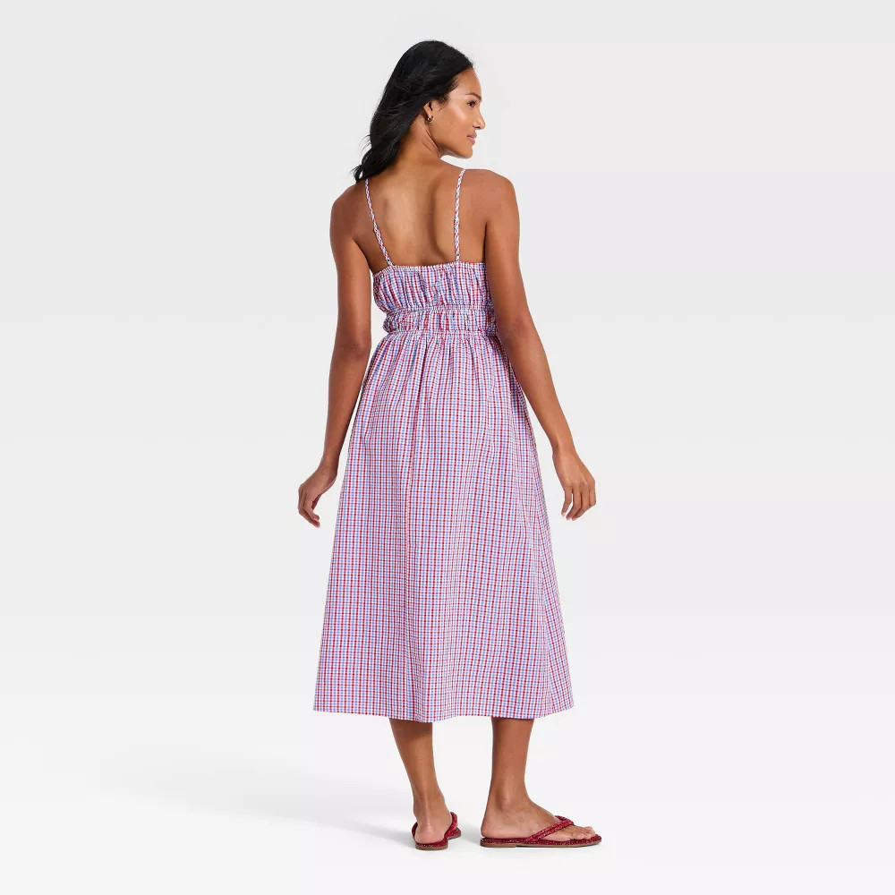 Women Maxi Sundress – Universal Thread Multicolor Gingham S