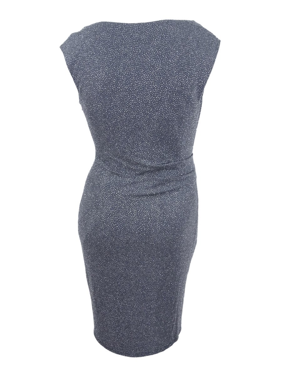 Jessica Howard Women’s Draped & Ruched Glitter Dress