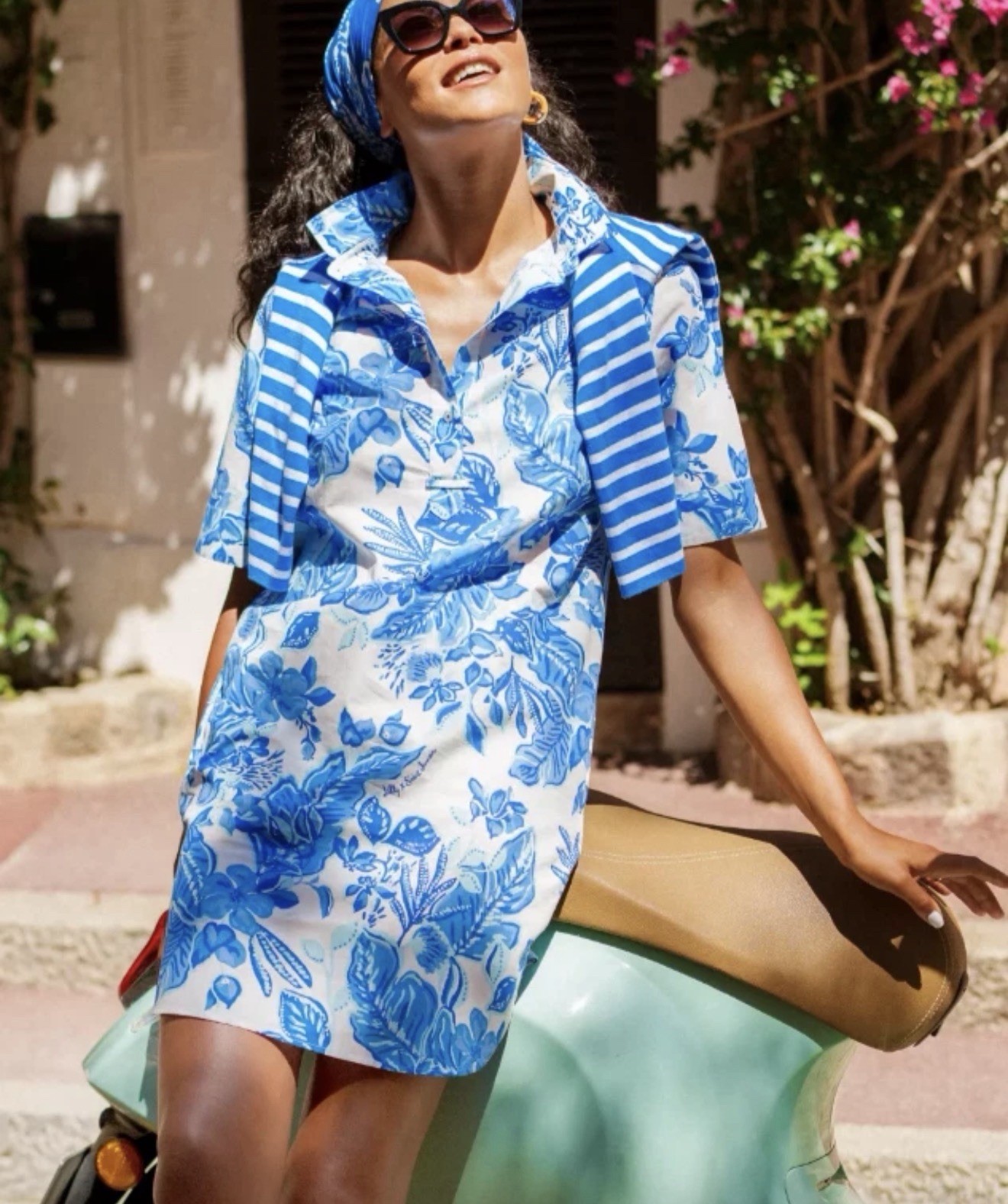 Lilly Pulitzer x Saint James Shirt Dress New Tags Size 2 XXS Azure Soleil Beach