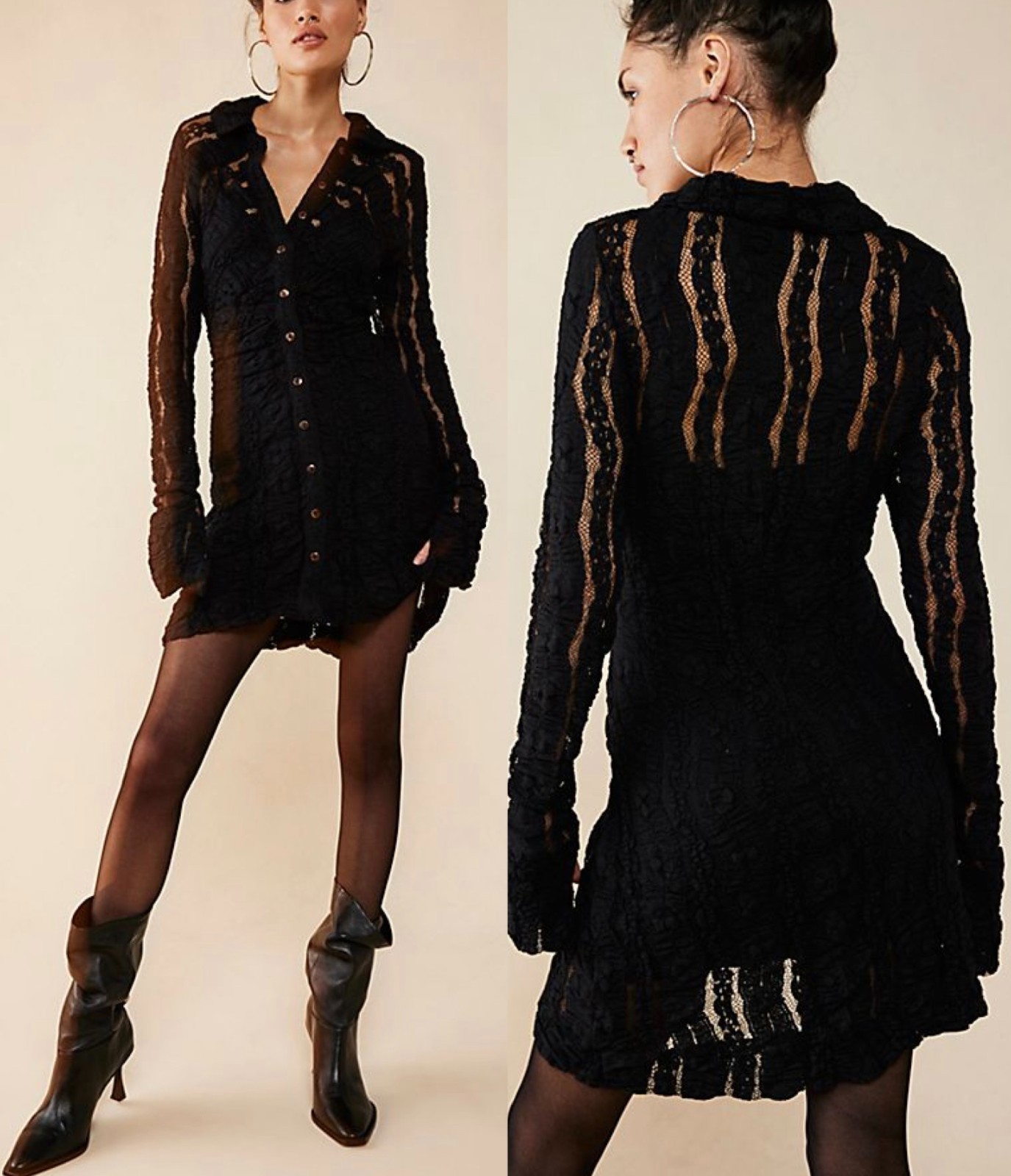 NWT free people Shayla Lace Mini Dress size M ( unlined )