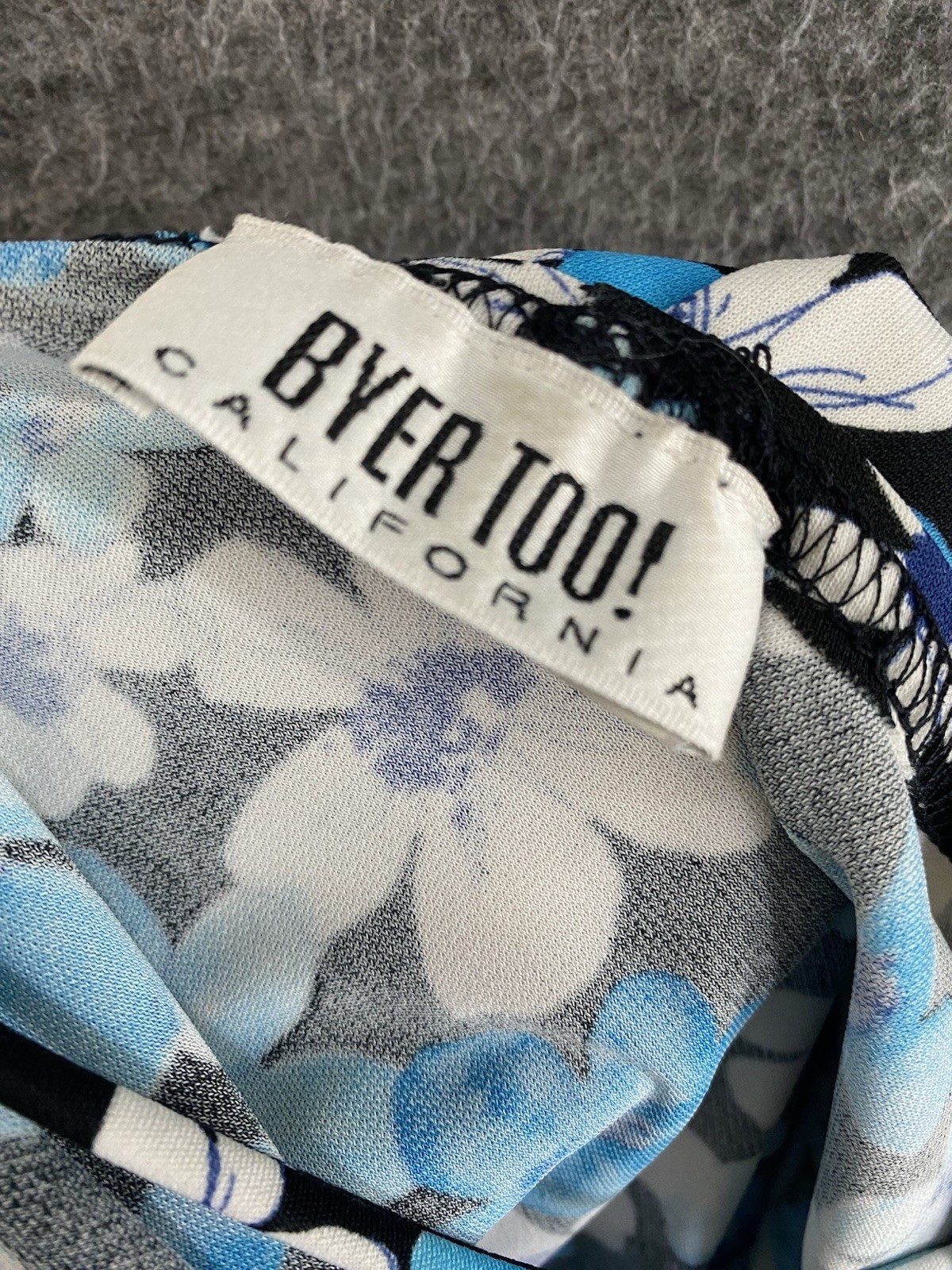 Byer Too! Blue Sleeveless Floral Dress Women’s Size Medium