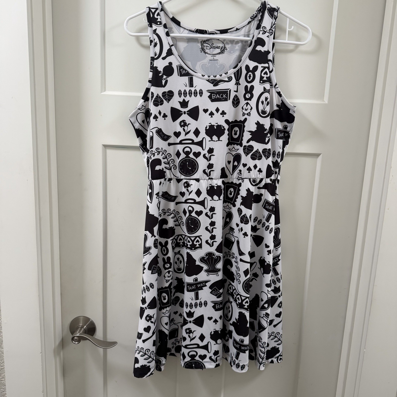 Hot Topic Disney Alice In Wonderland Icons Sleeveless Skater Dress L