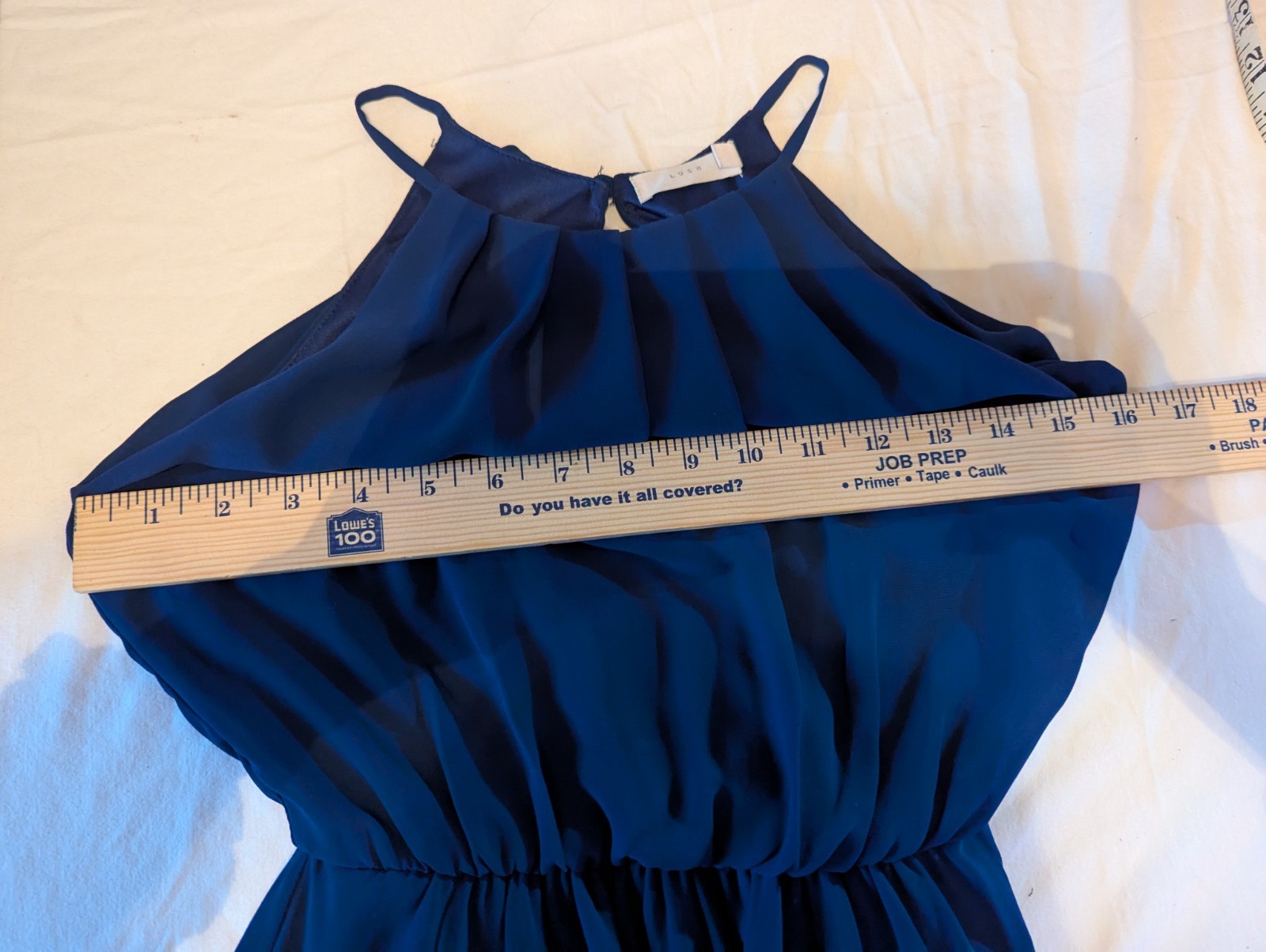 Elegant Flowy Skater Dress Navy Blue Blouson Lush XS Ballet Money Nerd Academia