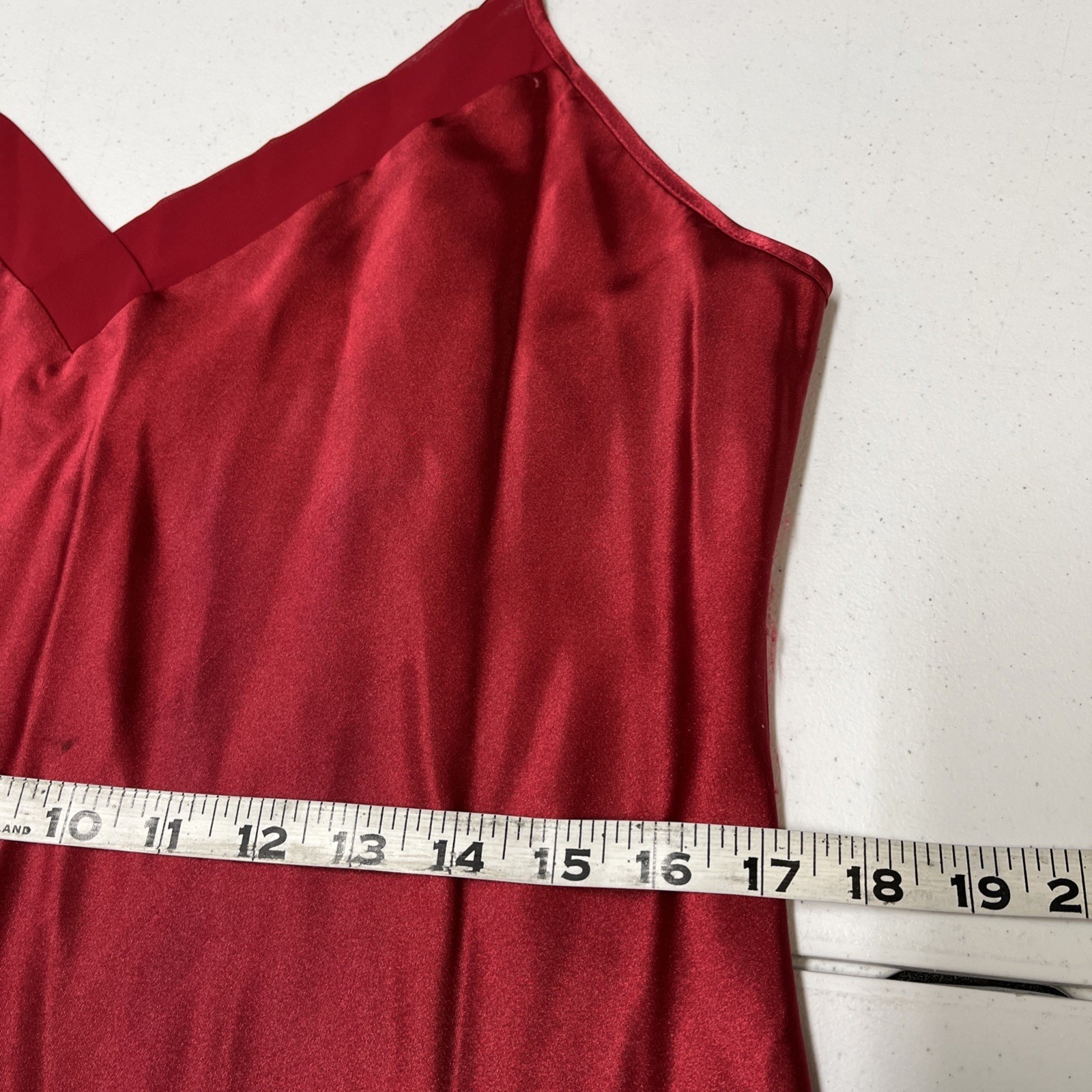 Massini Y2K Slip Dress Womens M Red Satin Flower Embroidered Asymmetrical Fairy