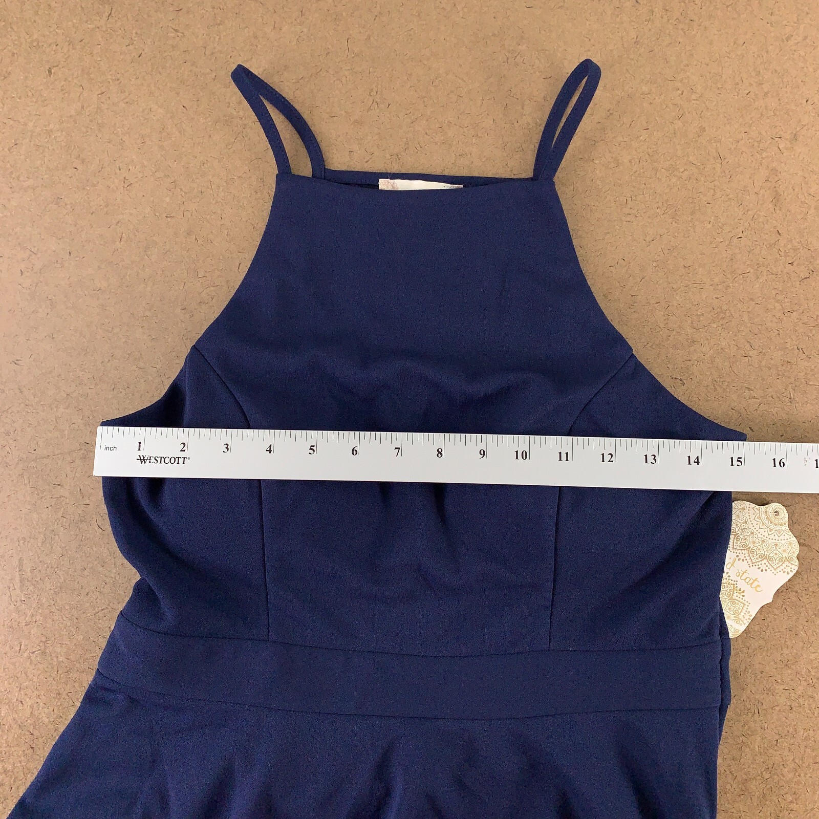 Altar’d State Women’s Size XL Navy Sleeveless Lace Back Layered Skater Dress NWT