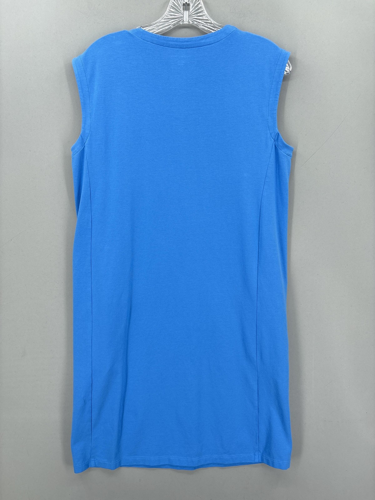 Eileen Fisher Dress XXS Blue Tank Sleeveless Cotton Jersey Short Shift Pockets