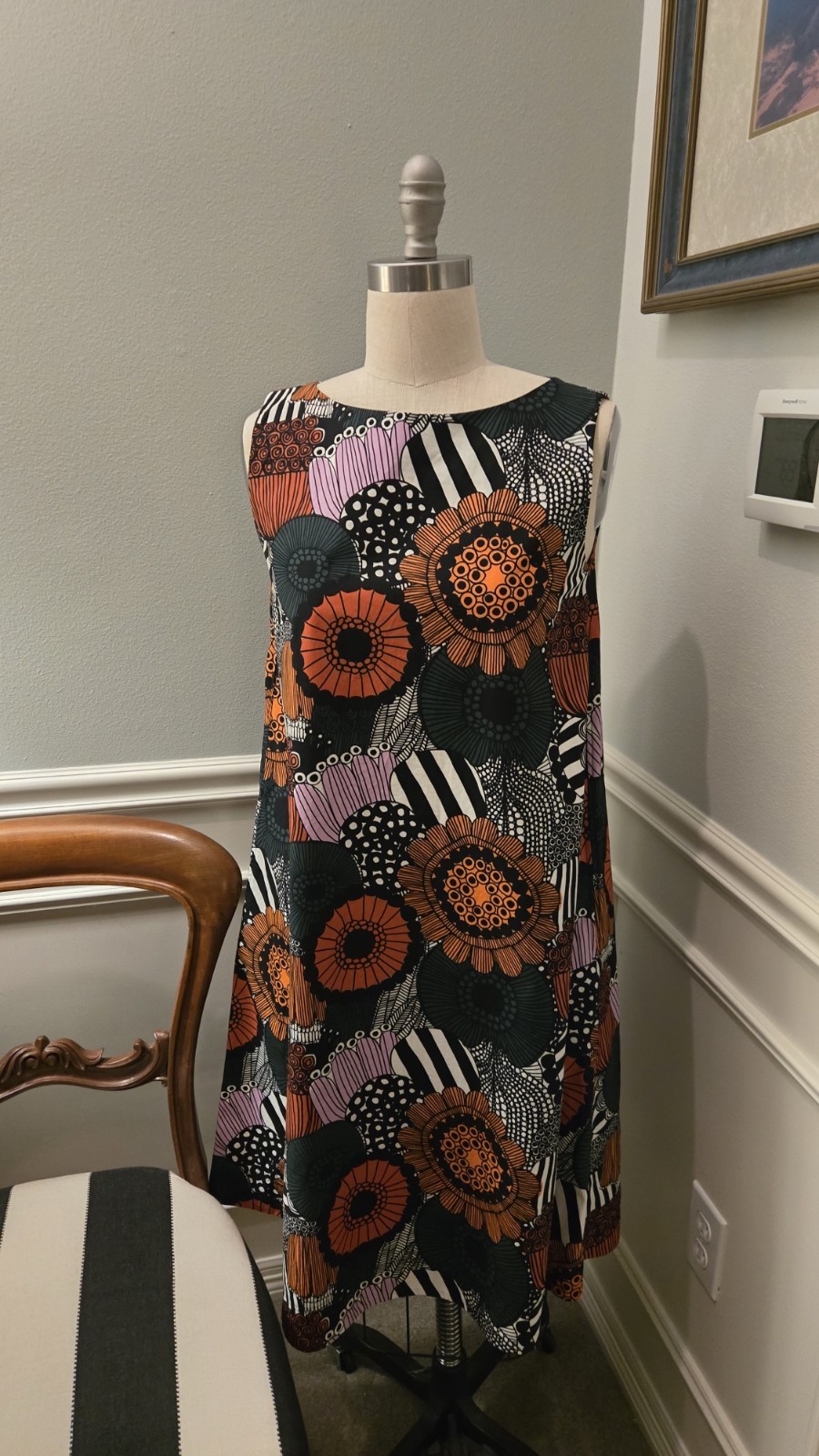 Uniqlo x Marimekko Siirtolapuutarha A-Line Sleeveless Dress Olive, Sz S, New