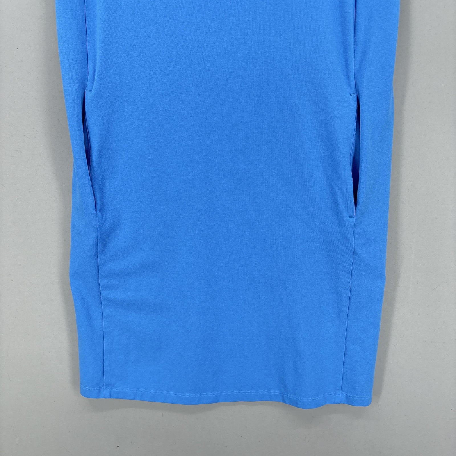 Eileen Fisher Dress XXS Blue Tank Sleeveless Cotton Jersey Short Shift Pockets