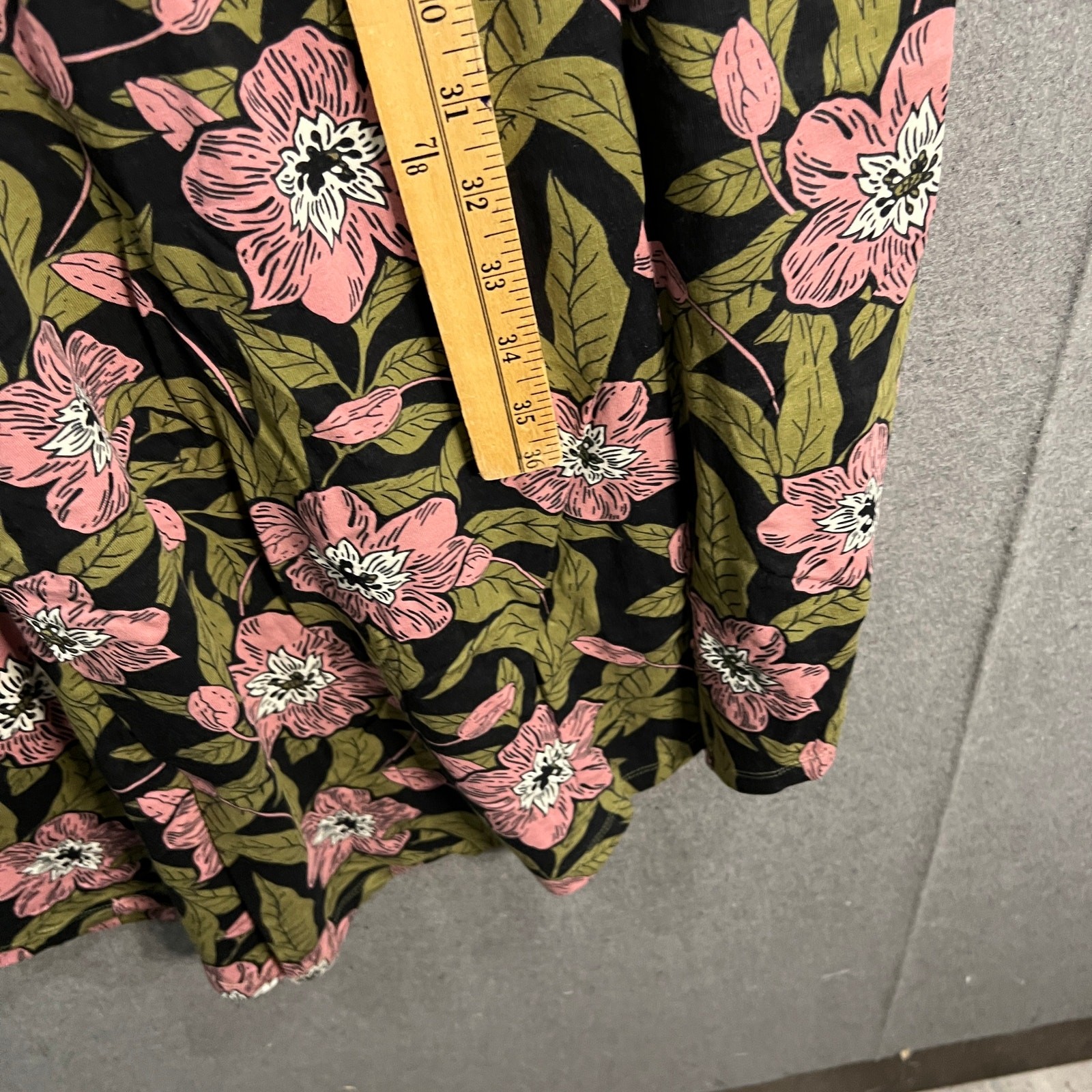 AnyBody Tall Cozy Knit Luxe V-Neck Gaucho Jumpsuit Black Floral, Tall Small