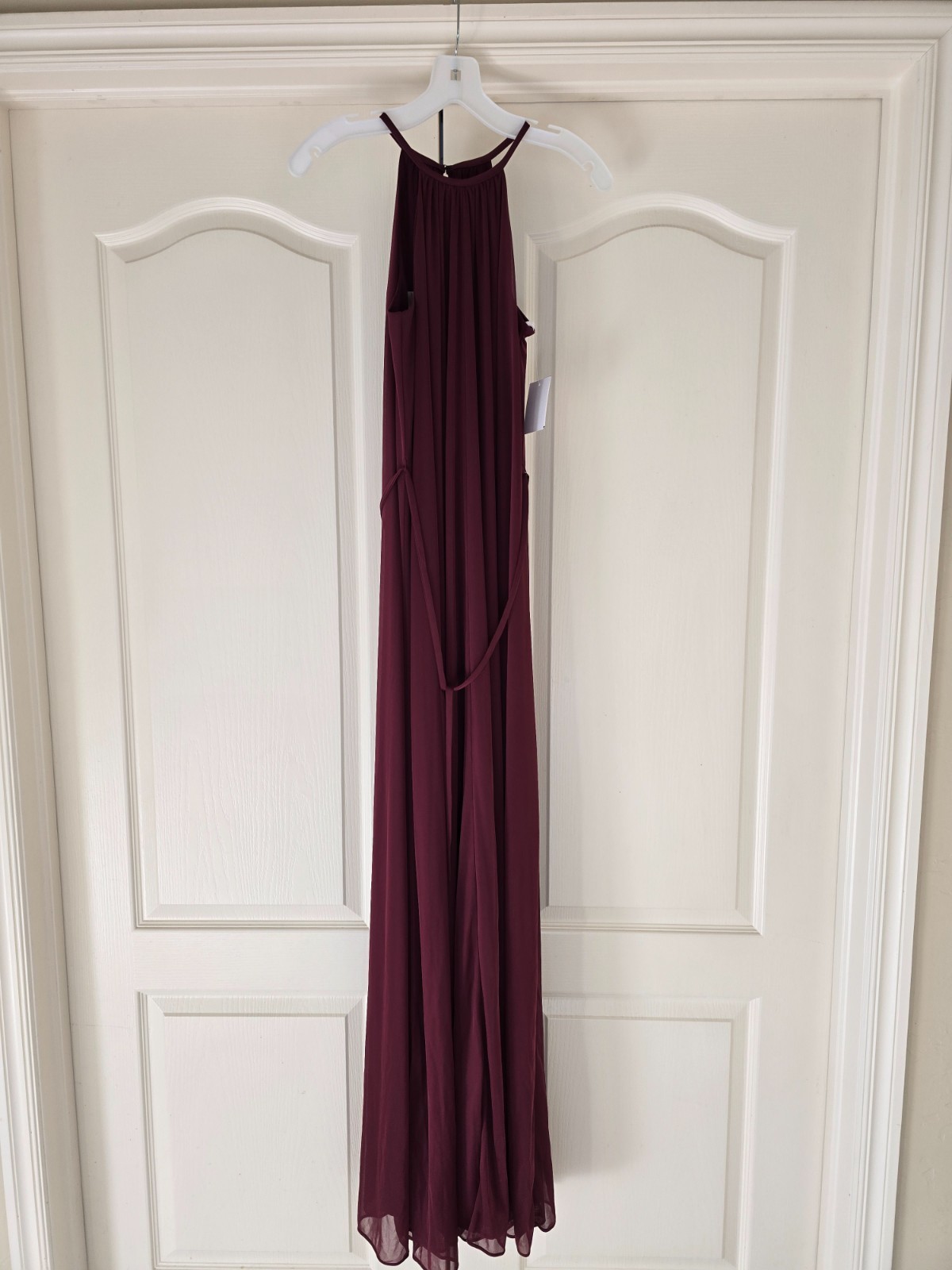 David’s Bridal – Lot of 2 Gowns: Soft Mesh Halter Dress Wine Size 0 – NWT