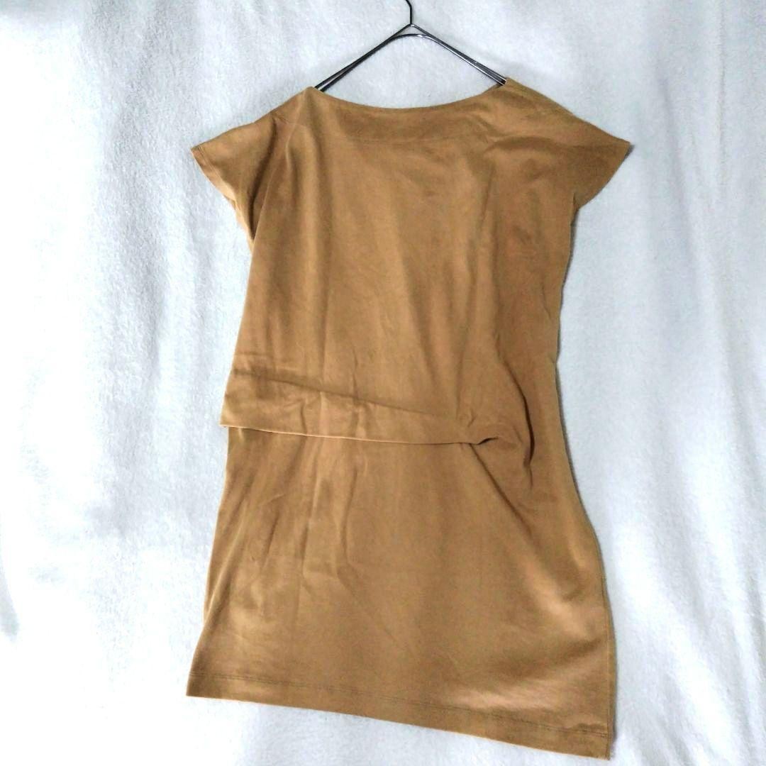 ISSEY MIYAKE Dress Cotton Drape French Sleeve Asymmetric