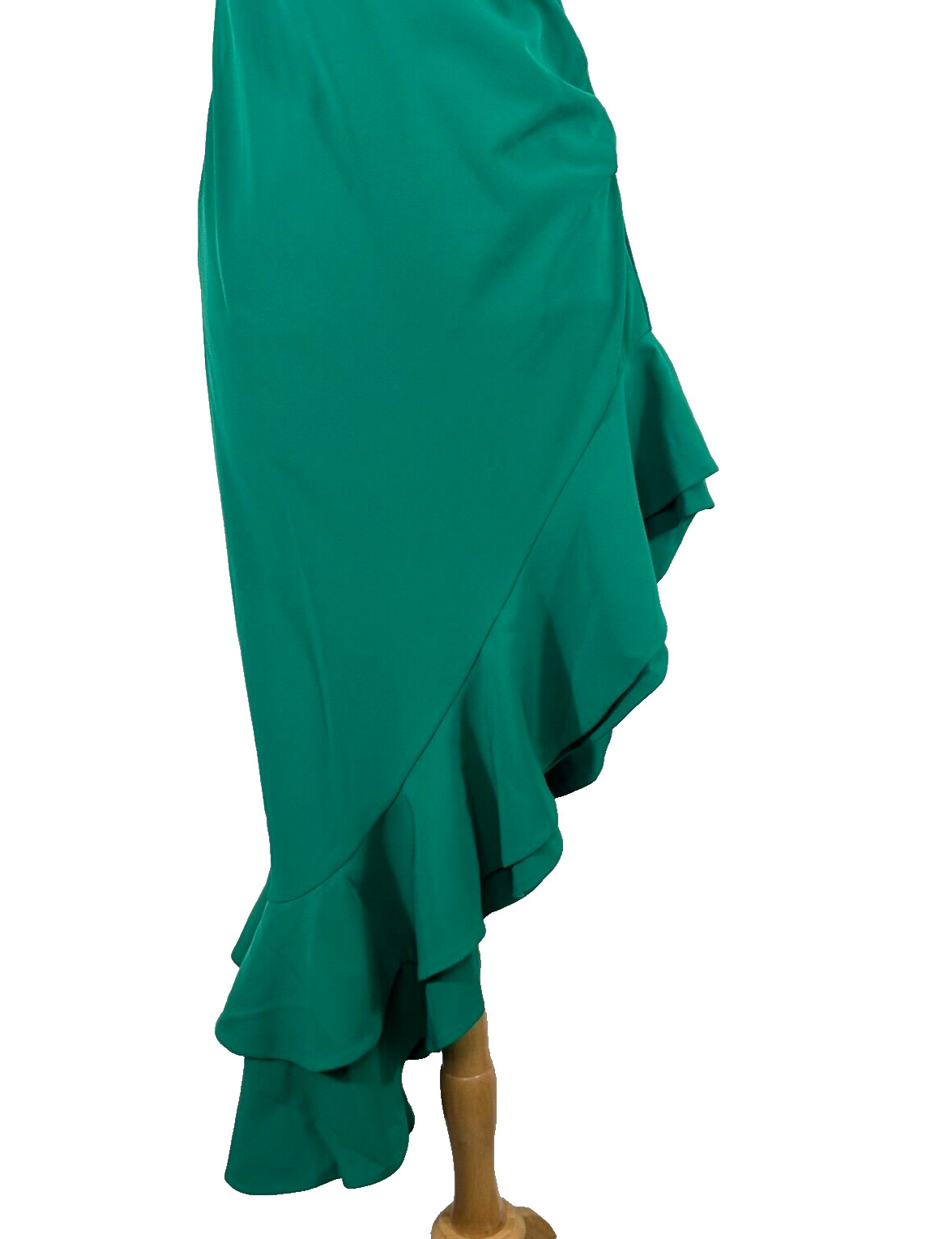 NWT Lovers+Friends Evergreen Gown Ruffled Asymmetric Hi Low Backless Dress Sz M