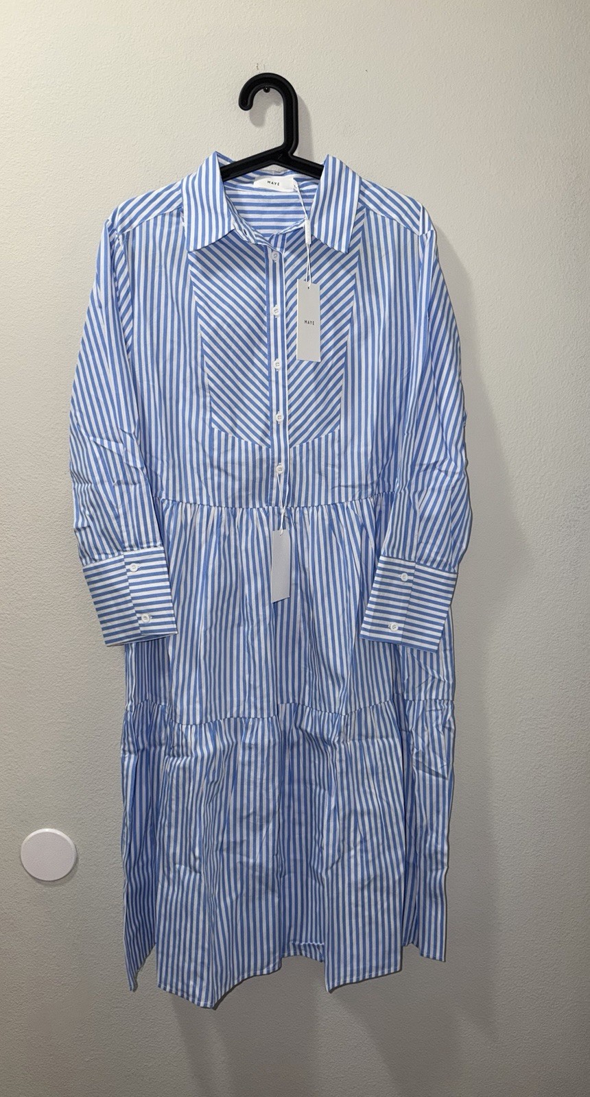 Maye Dress jasmine shirt dress Maye The Label Blue Striped M Petite Quiet Luxury