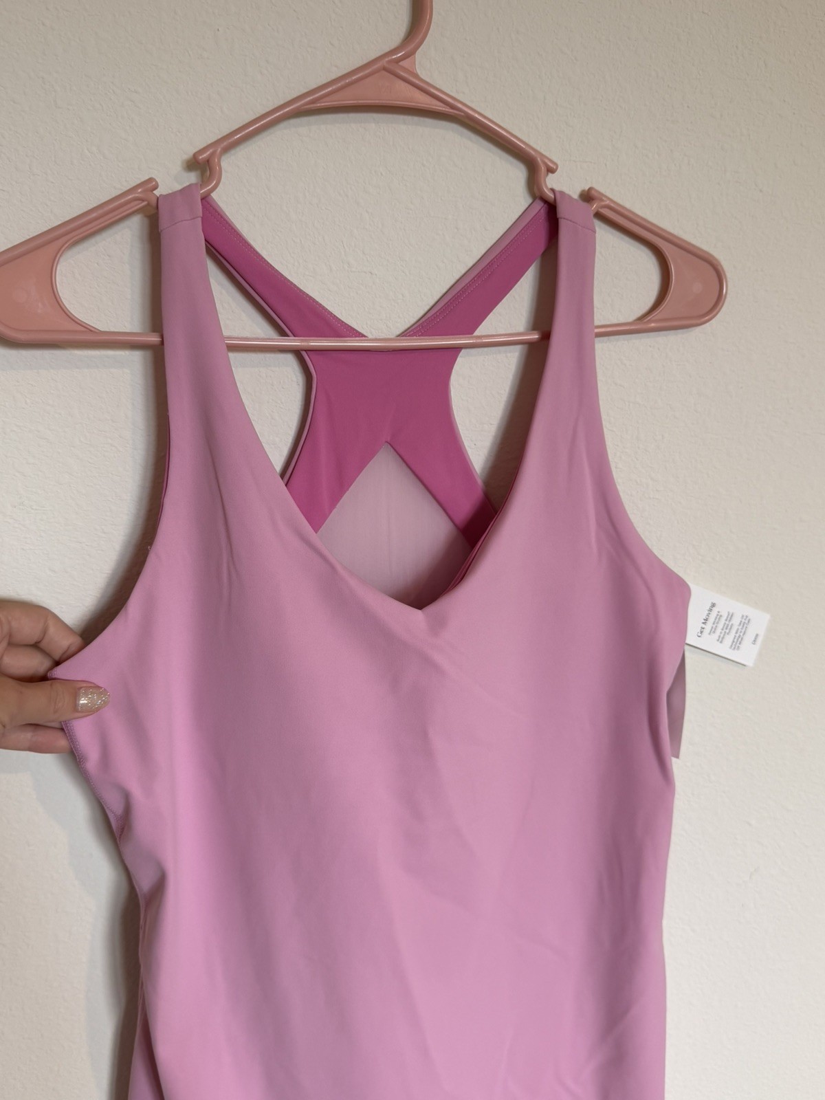 NWT Spanx Dress Get Moving V Neck Slimming Pink Sculpt Small