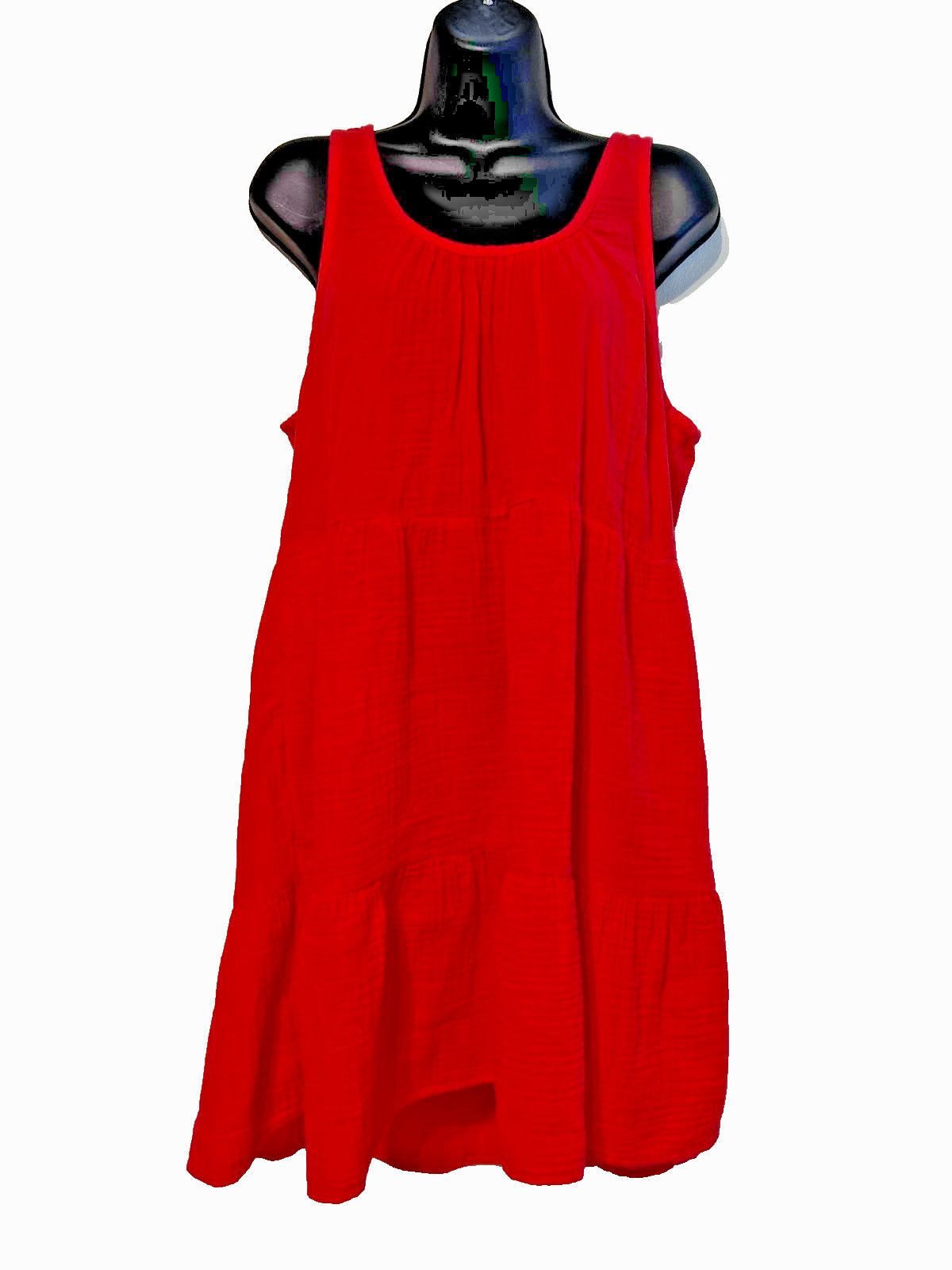Universal Thread Sz Large Bright Coral 100% Cotton Tiered Sundress