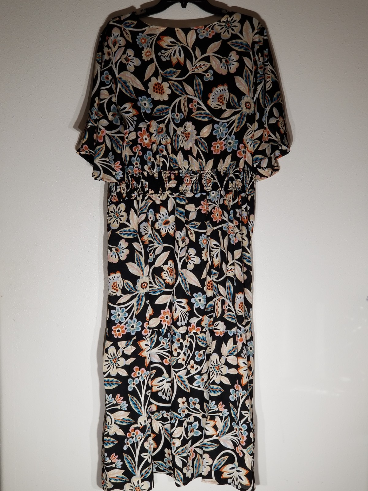 Belle Boho By Kim Gravel Floral Dreams Tiered Flutter Sleeve Dress Size XL