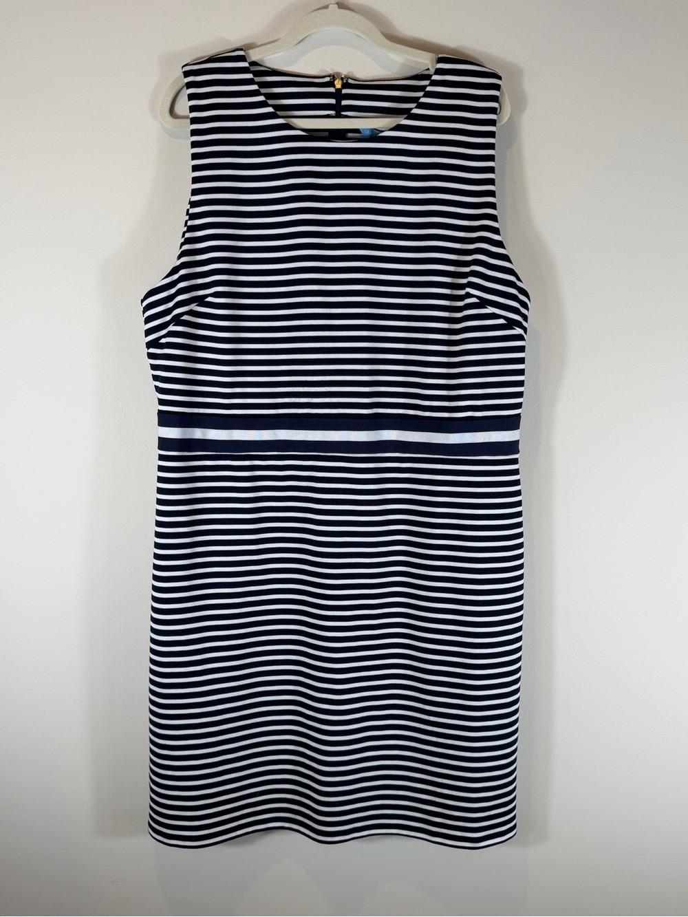 Draper James Navy and White Striped Midi Dress Size XL