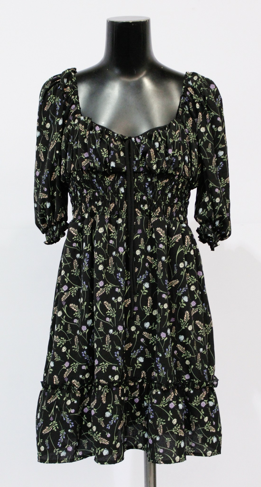 Made With Love Women’s Short Sleeve Floral Dress AL8 Multicolor Small NWT