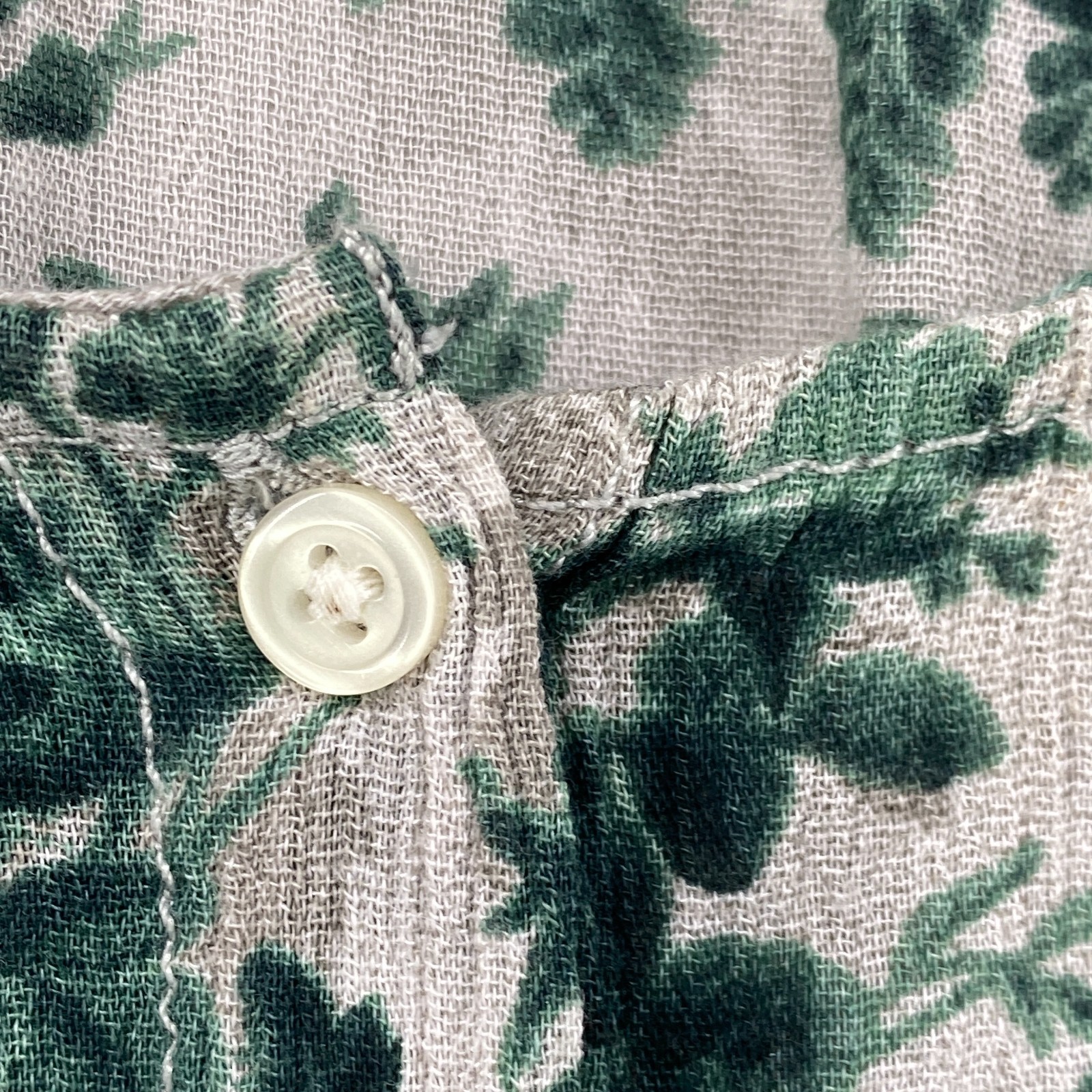 DENIM SUPPLY RALPH LAUREN Dress M Floral Babydoll Mini Gauze 3/4 Sleeve Green
