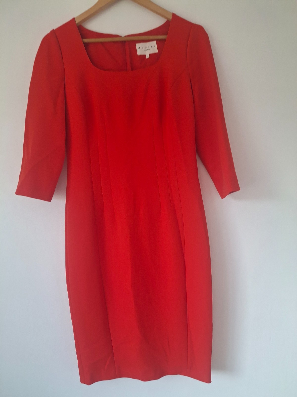 Damsel In A Dress Uk 10 Red Fitted Lined 3/4 Sleeves Workwear Buisness