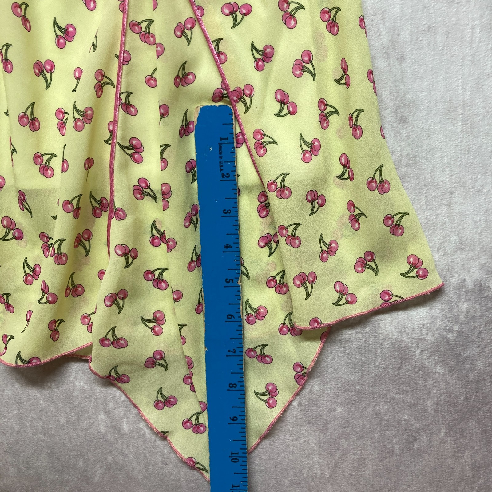 Vintage Y2K Speechless Size 3 Yellow Pink Cherries Bow Coquette XS Retro