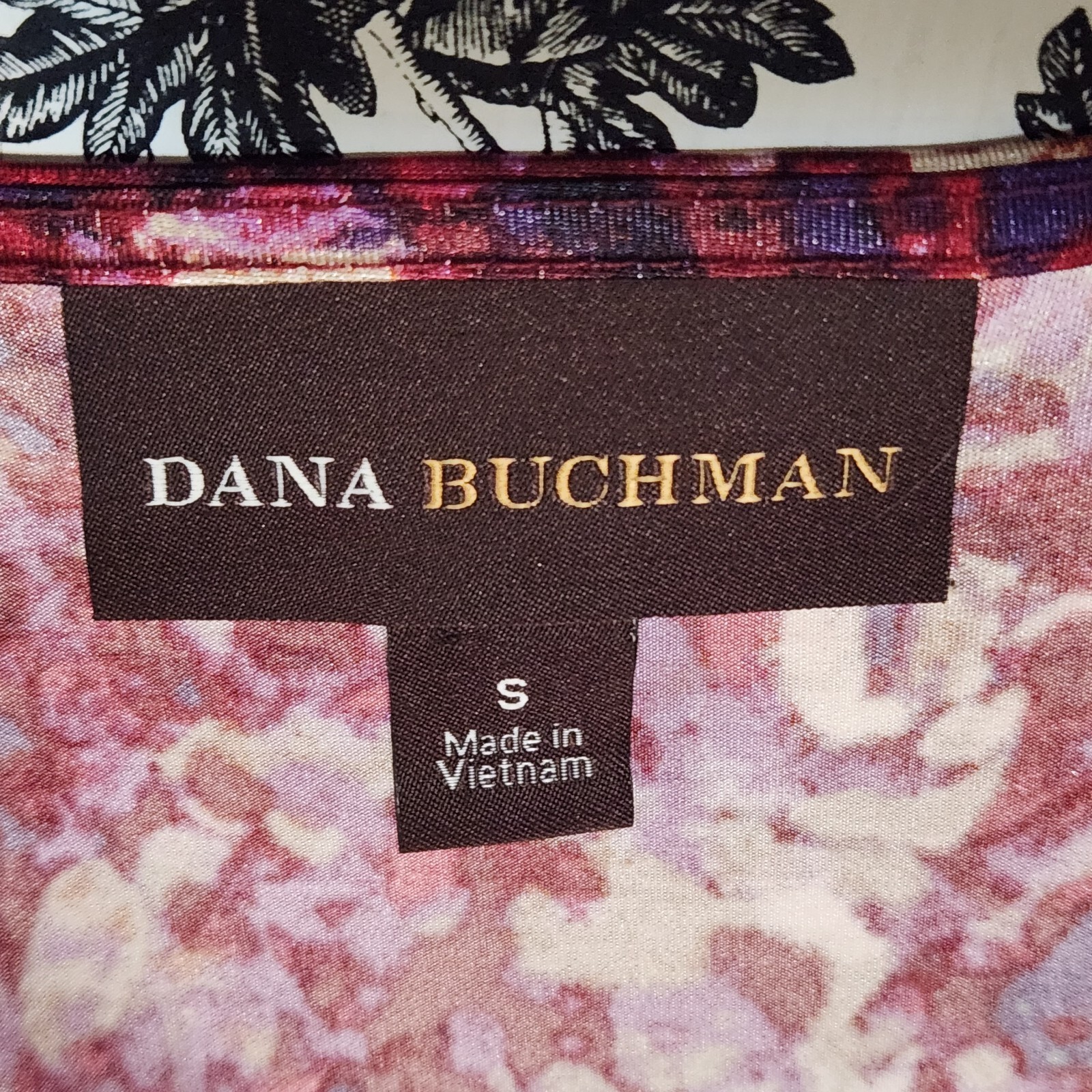 Dana Buchman Women’s S Colorful 3/4 Sleeve Pleated Shift Dress