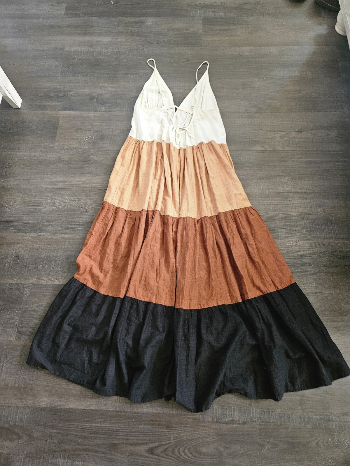 Anthropologie The Raya Colorblock Maxi Dress – Size XS Earthy Boho Tiered