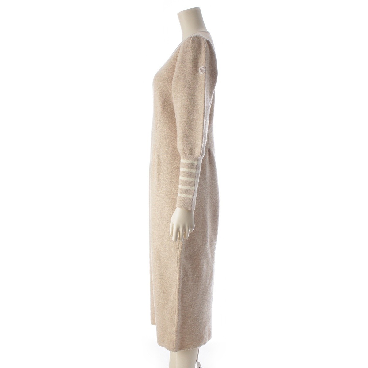 BORDERS at BALCONY wool Long knit one piece tops BD2021 1K 07 beige 36